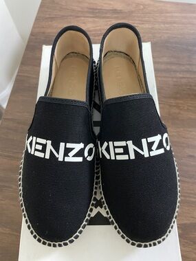 KENZO Black Elastic Espadrilles size 35 NIB Made in Spain